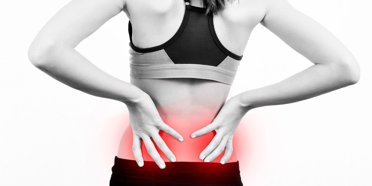 Symptome von Schmerzen im unteren Rücken